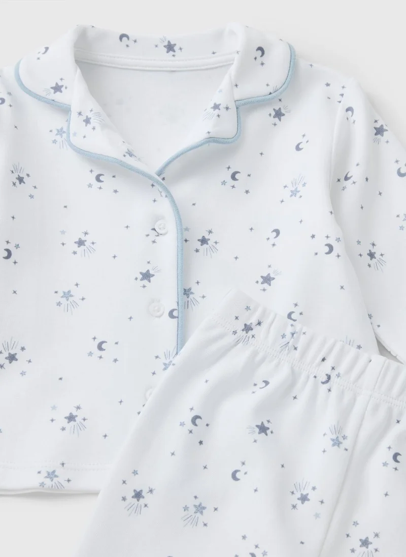 Matalan Baby Blue Star Button Up Pyjama Set