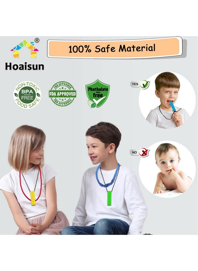 Hoaisun قلائد مضغ حسية 12 حزمة، قلادة مطاطية مضغ حسية للأطفال ذوي التوحد، ADHD، احتياجات العض، التسنين، ألعاب مضغ كتل سيليكون للأولاد والبنات والبالغين لتقليل القلق والتململ - Image 2