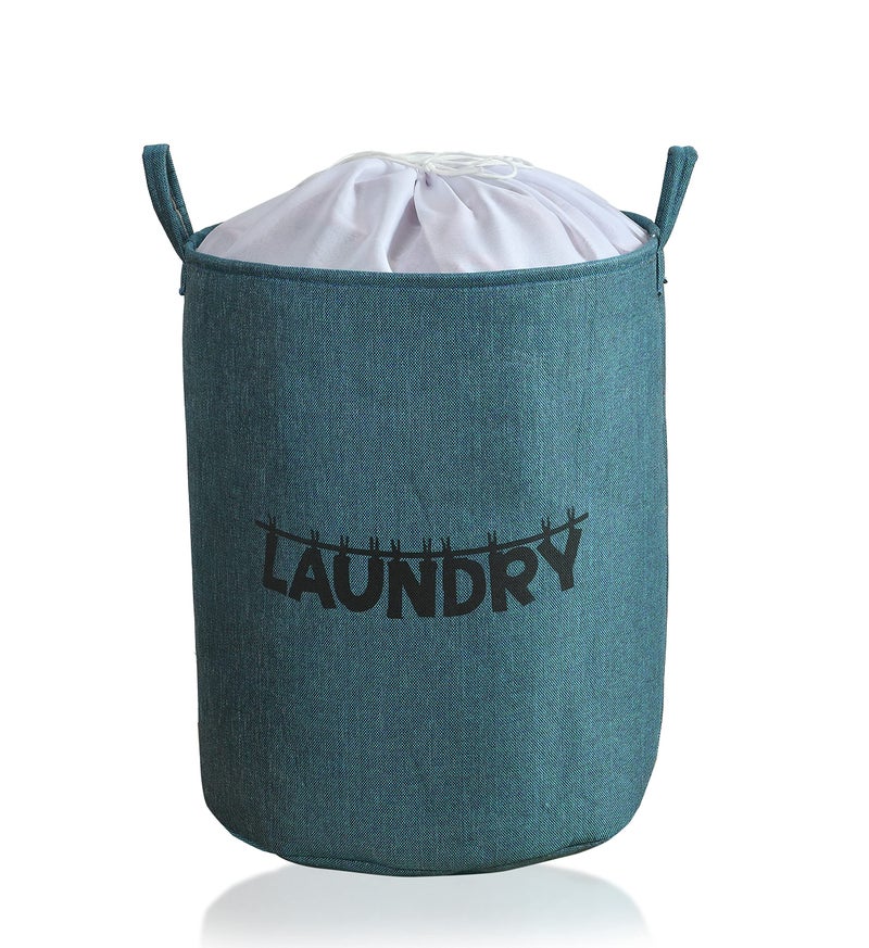 Yellow Weaves Laundry Bag/Basket For Dirty Clothes, Storage Bag Collapsible, (63 L,Jute), 40 Centimeters, 50 Centimeters, Blue - Image 1