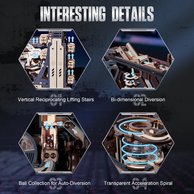 RoWood 3D Puzzles for Adults,Wooden Puzzles for Adults,Marble Run Model Kits,3D Wooden Puzzles Gift - Image 4