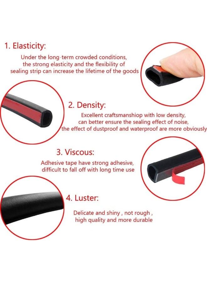 ESUPPORT 315" Small D 8Meter Door Rubber Seal Weather Strip Hollow Car Motor Auto - Image 5