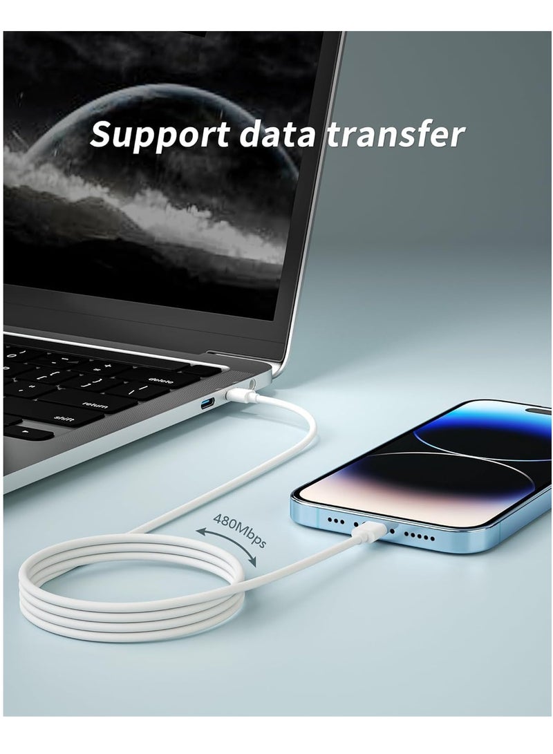 سايلتو شاحن VHBW لهاتف iPhone، بقوة 20 واط PD مع منفذ USB-C، مزوّد بكابل لايتنينغ بطول 2 متر، متوافق مع iPhone 14 و13 و12 و11 Pro Max وXR وXS وX، وأجهزة iPad. - Image 2