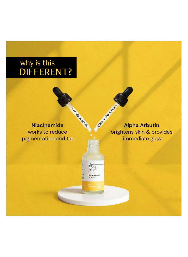 Deconstruct Brightening Serum: 10% Niacinamide Face Serum For Pigmentation & Dark Spots | 0.3% Alpha Arbutin | For Women & Men | Reduces Dark Spots & Acne Marks | Fragrance Free |30Ml  - Image 2