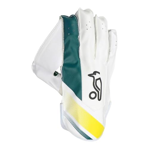 Kookaburra Pro 3.0 Wicket Keeping Gloves (Green/Gold) (Boys) - Image 2