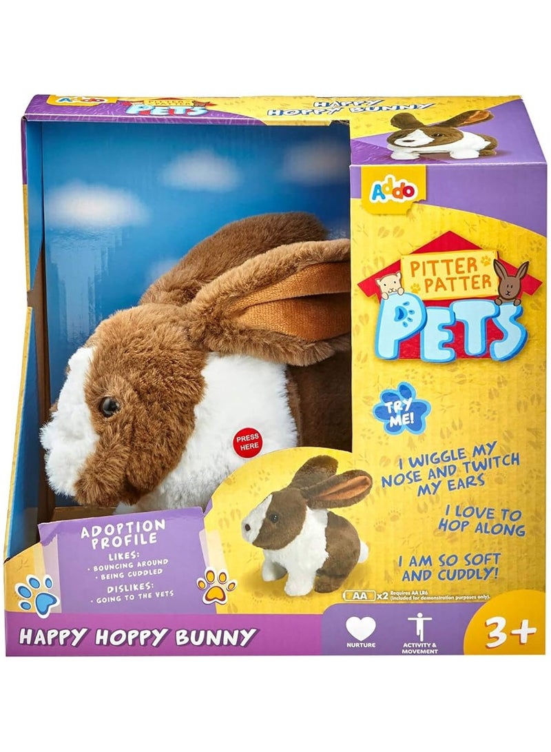 Addo Pitter Patter Happy Hoppy Bunny, Battery Operated | with Snuffling Rabbit Sound Effects!  | Soft Toy | Interactive Plush Toy | Snuggling Plush Pet |Gift for Kids and Toddlers - Image 2