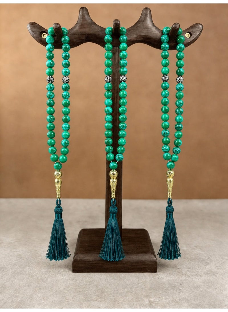 general 3 Pcs Tasbih Prayer Beads, 33 Beads 10mm Glass Muslim Misbaha Tasbeeh Islamic Rosary with Tassel for Dhikr, Ramadan Eid Gift - Image 2