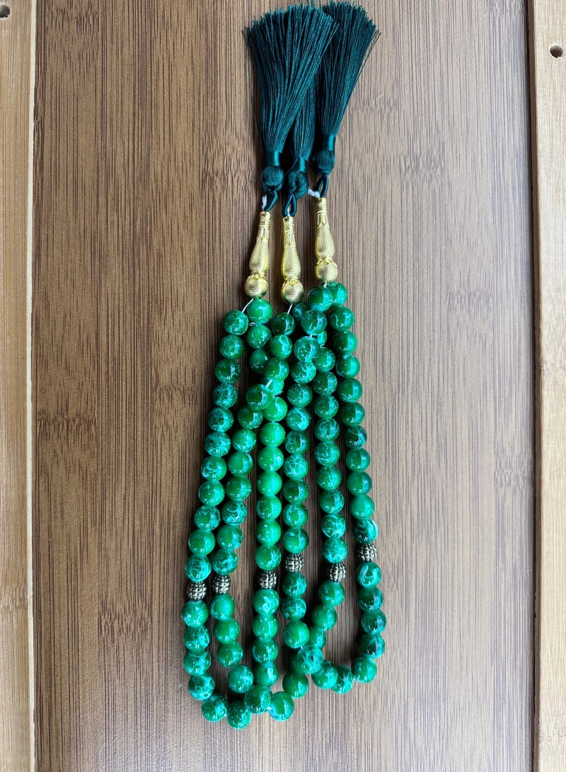 general 3 Pcs Tasbih Prayer Beads, 33 Beads 10mm Glass Muslim Misbaha Tasbeeh Islamic Rosary with Tassel for Dhikr, Ramadan Eid Gift - Image 5