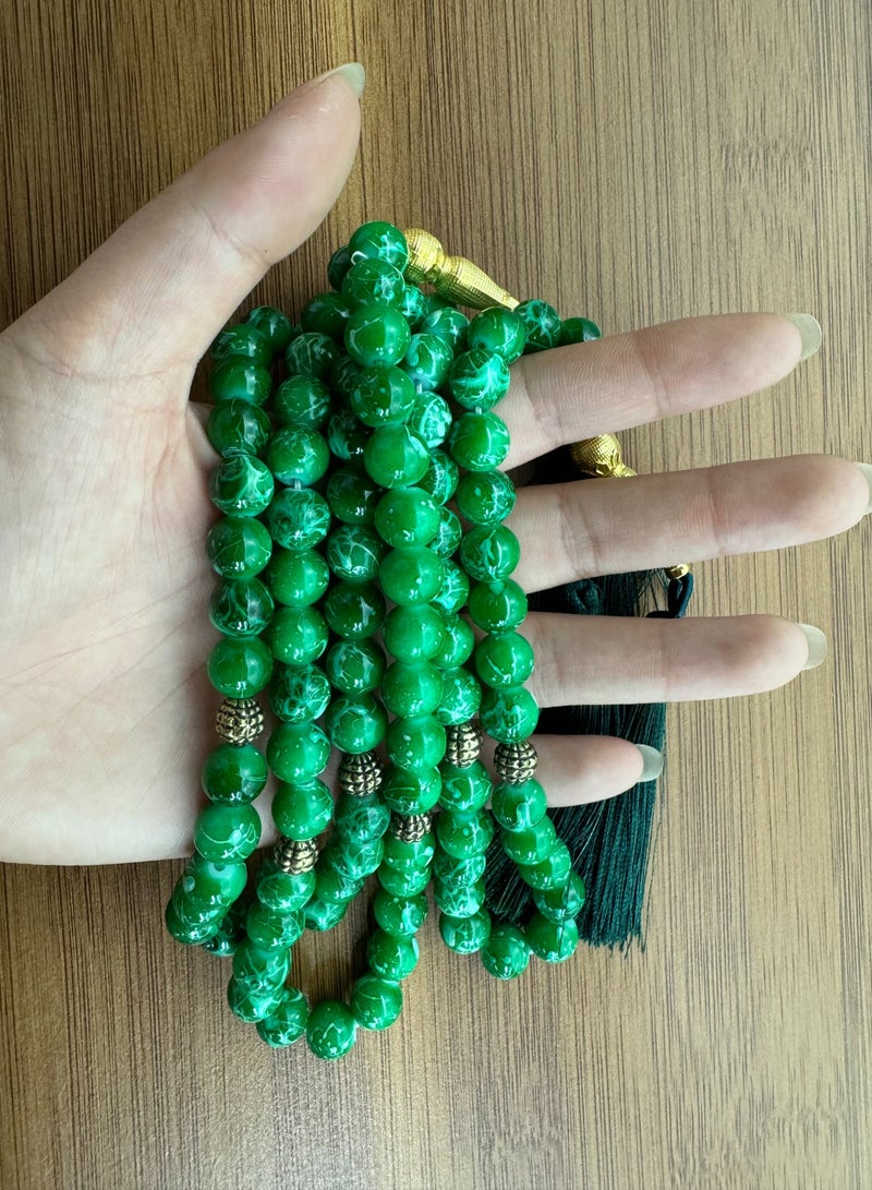 general 3 Pcs Tasbih Prayer Beads, 33 Beads 10mm Glass Muslim Misbaha Tasbeeh Islamic Rosary with Tassel for Dhikr, Ramadan Eid Gift - Image 4