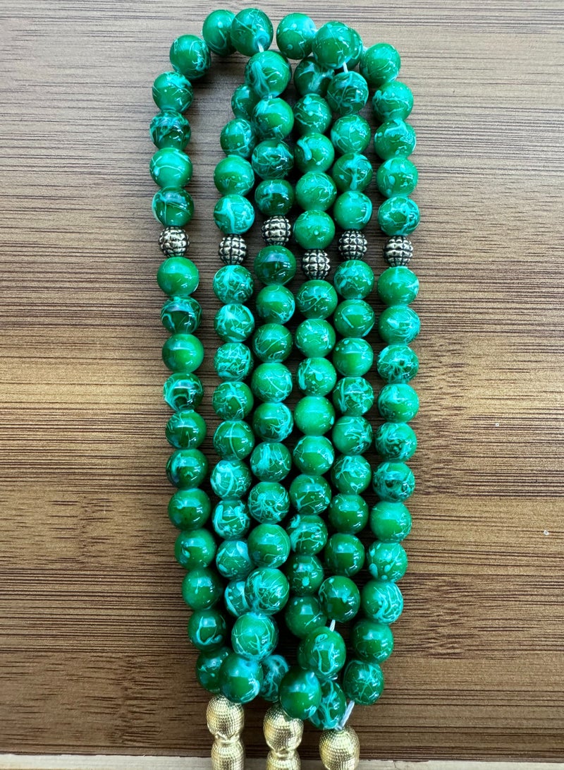 general 3 Pcs Tasbih Prayer Beads, 33 Beads 10mm Glass Muslim Misbaha Tasbeeh Islamic Rosary with Tassel for Dhikr, Ramadan Eid Gift - Image 3