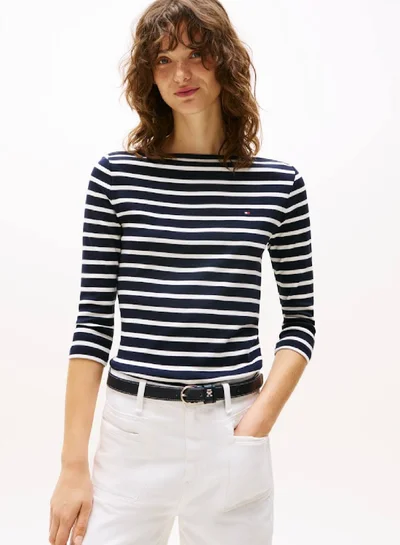 TOMMY HILFIGER Boat Neck Slim Fit T-Shirt
