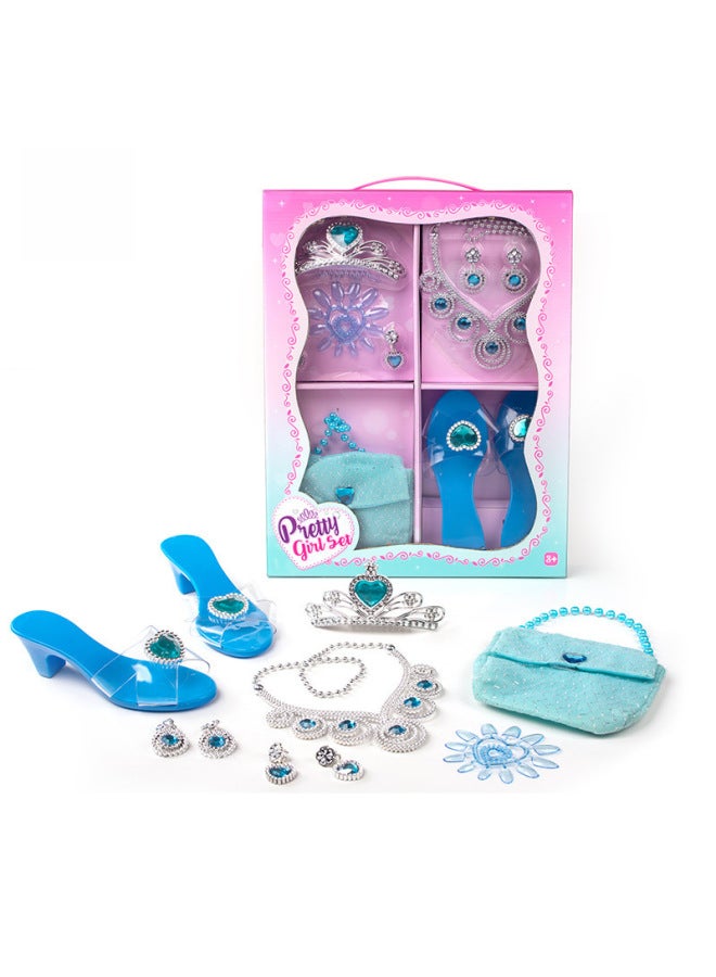 Girl Jewelry Toy Play Home Fashion Crown Necklace Bracelet Makeup Dress Up Backpack Toy Suit-Color:【604-5】  - Image 4