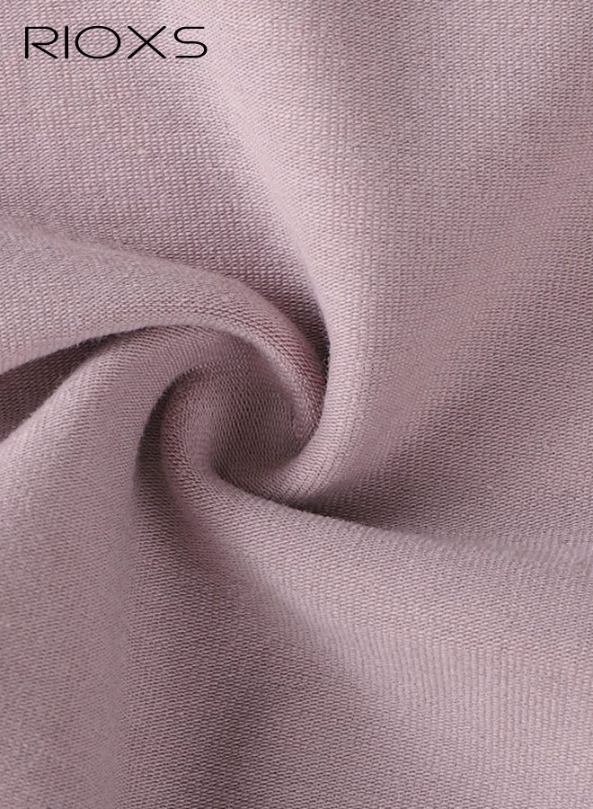 ريوكس مجموعة من 3 قطع ملابس داخلية نسائية عالية الخصر، سراويل داخلية ناعمة وجيدة التهوية بتغطية كاملة، سراويل داخلية مريحة وقابلة للتمدد (مقاس عادي وكبير)، أرجواني + وردي + أسود - Image 4