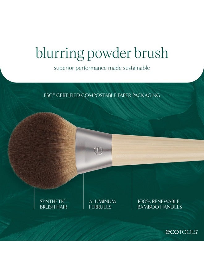 EcoTools Blurring Powder Makeup Brush, For Loose & Pressed Powder, Large Makeup Brush For All-Over Application, Fluffy, Synthetic Bristles, Eco Friendly, Cruelty-Free, & Vegan, 1 Count - Image 4