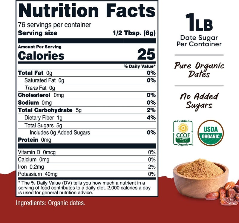 Nutricost Organic Date Sugar - Natural Sweetener - Image 2