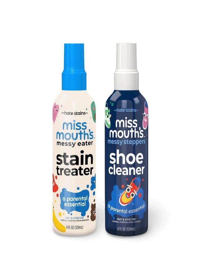 Miss Mouth's Miss Mouth's Messy Eater Stain Treater and Messy Steppers Shoe Cleaner Magic Duo - Stain Remover for Clothes, Carpet, Upholstery and Shoe Cleaner for Sneakers, Leather, Cloth, Mesh - Image 1
