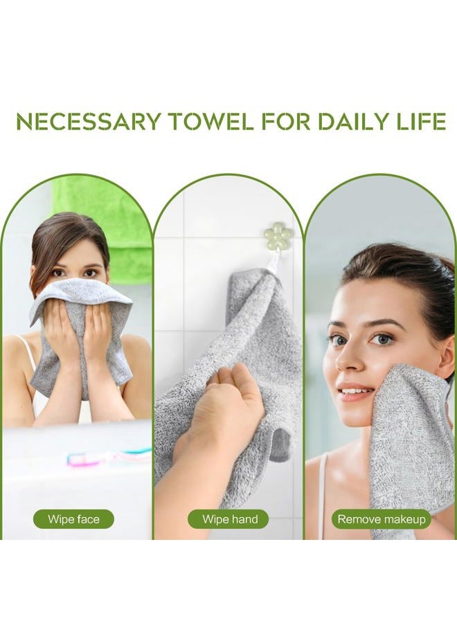 Sinland Microfiber Face Towels Ultra Soft Facial Washcloths Face Cloth for Bath 12Inch x 12Inch 6 Pack Grey - Image 3