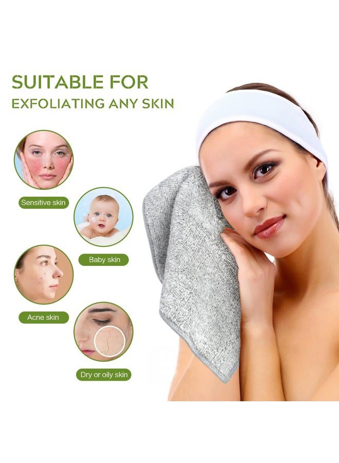 Sinland Microfiber Face Towels Ultra Soft Facial Washcloths Face Cloth for Bath 12Inch x 12Inch 6 Pack Grey - Image 2