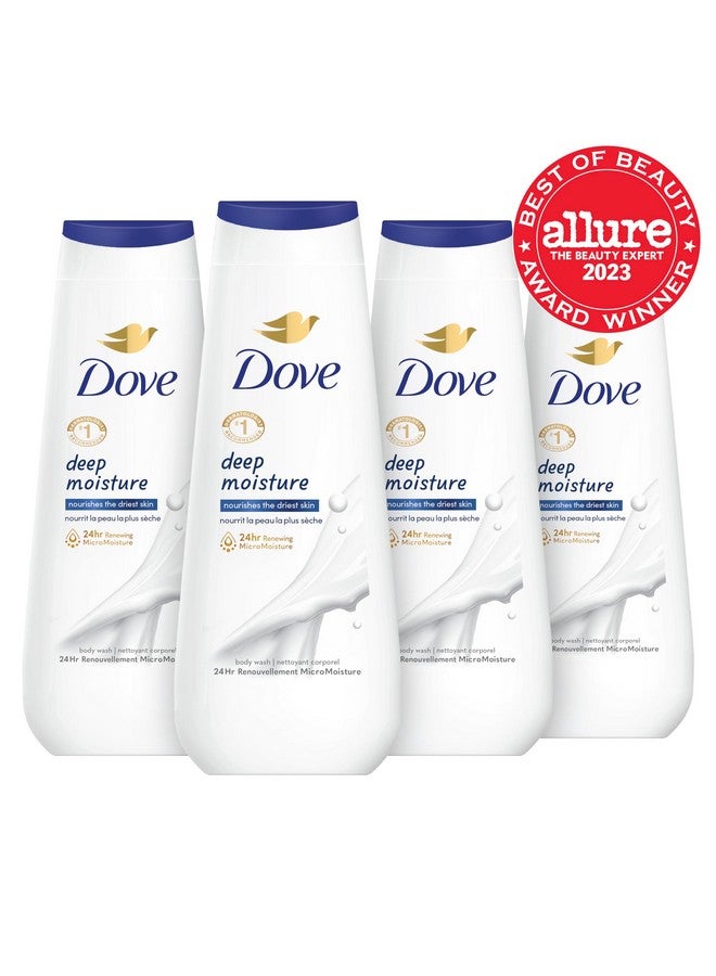 Dove Body Wash Deep Moisture 4 Count For Dry Skin Moisturizing Skin Cleanser with 24hr Renewing MicroMoisture Nourishes The Driest Skin 20 oz - Image 2