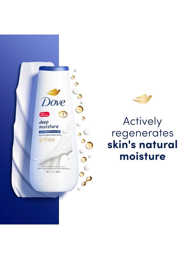 Dove Body Wash Deep Moisture 4 Count For Dry Skin Moisturizing Skin Cleanser with 24hr Renewing MicroMoisture Nourishes The Driest Skin 20 oz - Image 3
