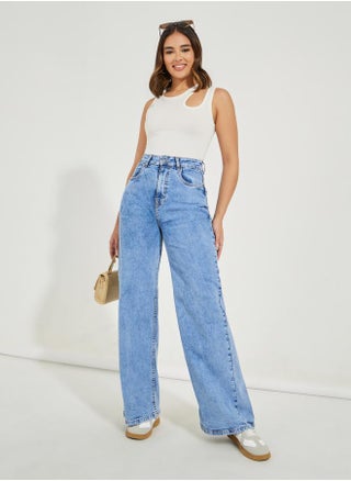 High Rise Light Wash Wide Leg Jeans - pzsku/Z165635BFBBAD1746F535Z/45/1742284609/3a253f04-75c8-497d-9b23-8b8baa6c8e6f