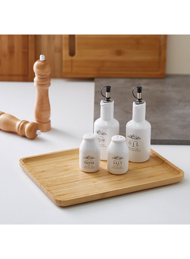 Wooden Platters Rectangle Long Boards Home Decor Cheese Board Cake Appetizer Plates Kitchen Charcuterie Platter for Food Dish Rectangular Dessert Snack Tray Beige - Image 1