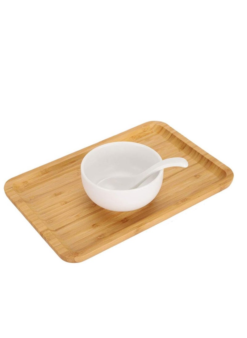 Wooden Platters Rectangle Long Boards Home Decor Cheese Board Cake Appetizer Plates Kitchen Charcuterie Platter for Food Dish Rectangular Dessert Snack Tray Beige - Image 4