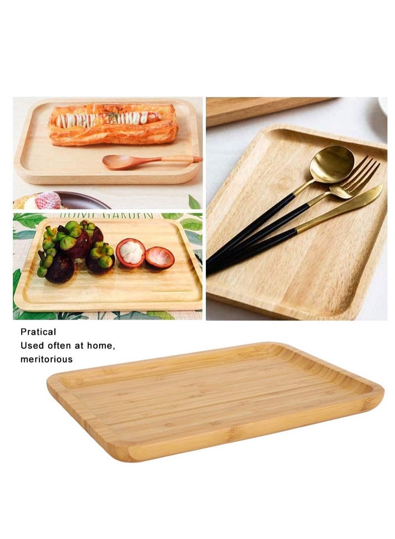 Wooden Platters Rectangle Long Boards Home Decor Cheese Board Cake Appetizer Plates Kitchen Charcuterie Platter for Food Dish Rectangular Dessert Snack Tray Beige - Image 2