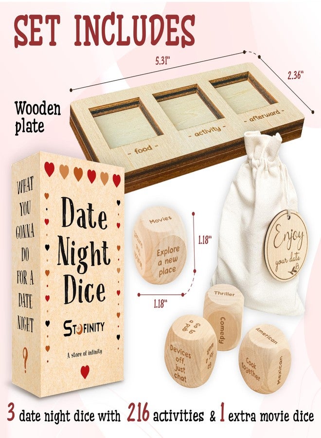 STOFINITY Date Night Dice Game for Adults - Food Decider Dice Games for Date Night Gifts Ideas, Christmas Couple Gifts for Him and Her, Dinner Decision Dice Funny Valentines Day Gifts for Boyfriend - Image 2