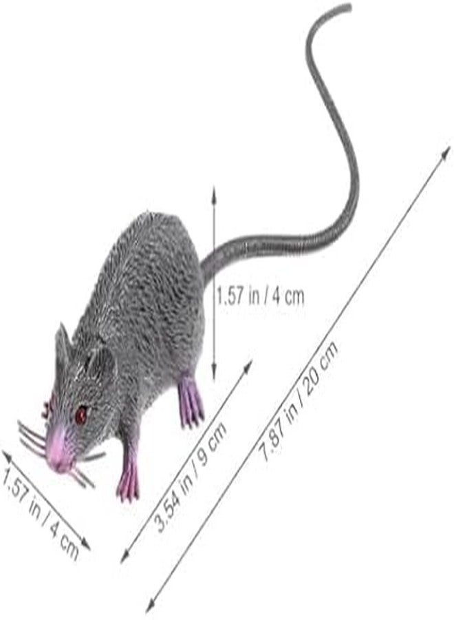 Essivox Realistic Gray Rubber Rat with Long Tail, Lifelike Mouse Prop for Halloween Pranks, Party Decorations, Horror Effects - Image 3