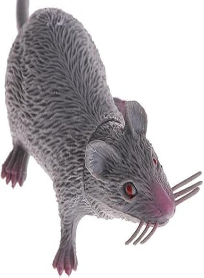 Essivox Realistic Gray Rubber Rat with Long Tail, Lifelike Mouse Prop for Halloween Pranks, Party Decorations, Horror Effects - Image 1