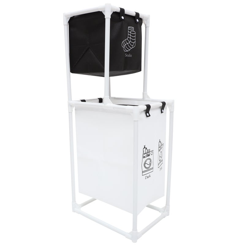 Household Laundry Basket With Stand Large-capacity Dirty Clothes Storage Organizer Removable Hamper - Image 3