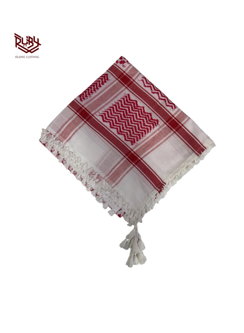 روبي للملابس الإسلامية وشاح شماغ كوفية عربي على الطراز الصحراوي تكتيكي مع عقال (مع رباط للرأس) - Image 2