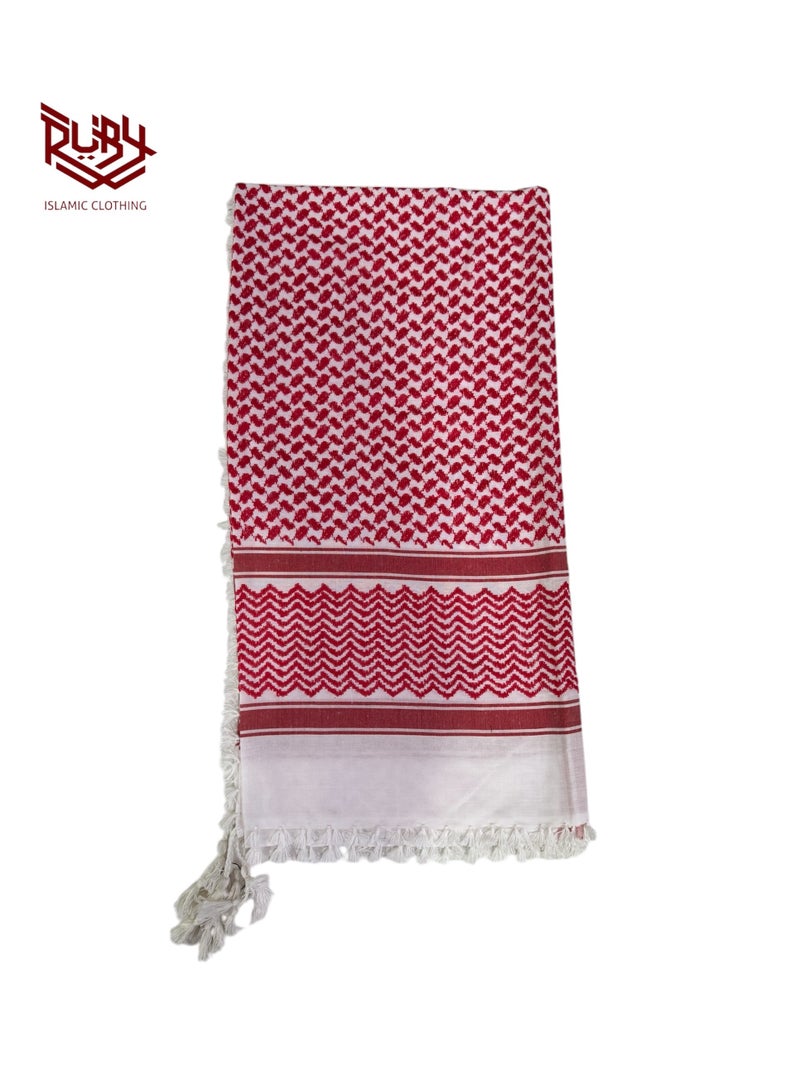 روبي للملابس الإسلامية وشاح شماغ كوفية عربي على الطراز الصحراوي تكتيكي مع عقال (مع رباط للرأس) - Image 3