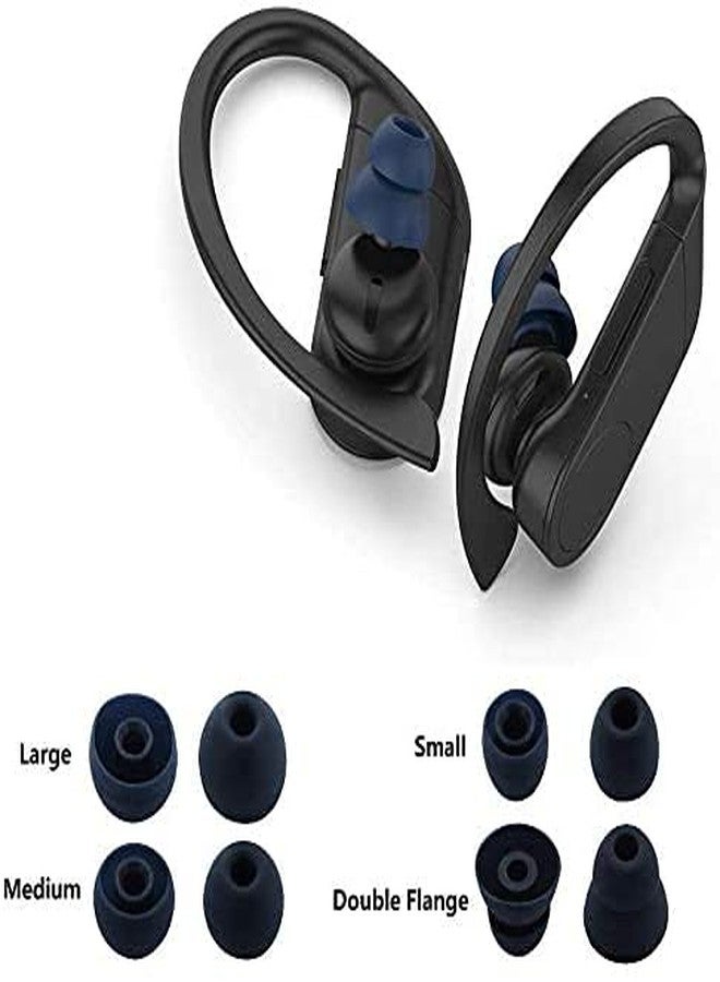 JNSA 16pcs Navy Ear Tips Ear Buds Ear Gels Replacement for Beat s by dr dre Powerbeats Pro, Eartips Earbuds Eargels Compatible with Powerbeats Pro/Beat s X, SML and Double Flange, Navy - Image 2