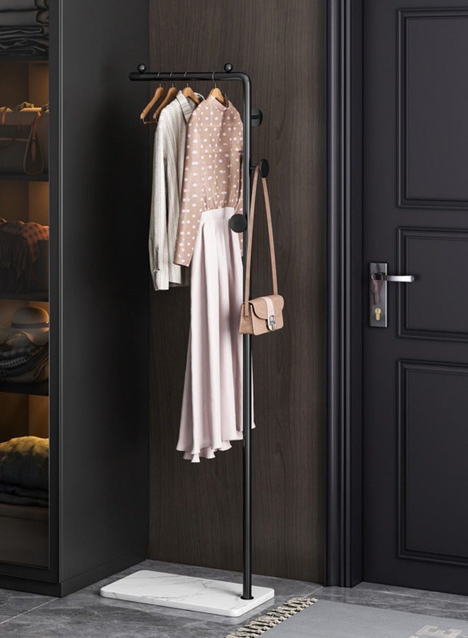 إسكدنيا Space-Saving Metal Coat Rack Freestanding, Coat Hanger Stand With 3 Hooks,Clothing Rack with Natural Marble Base, Modern Coat Stand for Entryway, Living Room,Bedroom, Office (Black) - Image 5