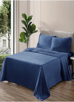 PACHA HOME Plain sheet set in fabric color - navy blue-Size: 240*270+2 pillowcases.  - Image 1