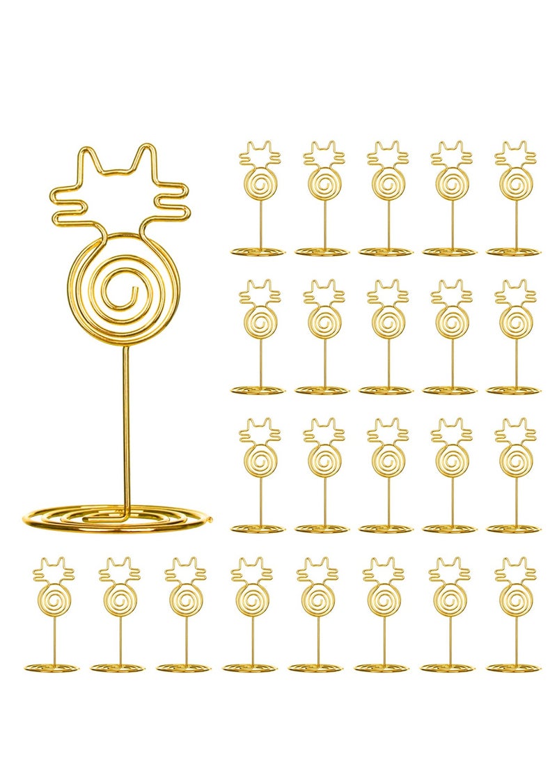 SOLARAE 24PCS Place Card Holders, Table Number Holders,  Wedding Name Stand Display Table Number Holder Photo Place Holder Sign Food Cards Stand for Party Restaurants Cafe Desk (cat-gold) - Image 1