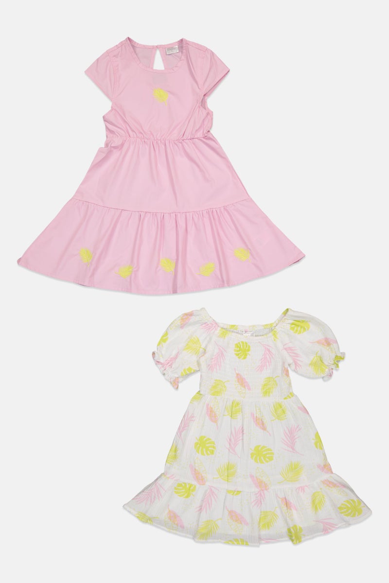 Willow & Whistle Kids Girl 2 Pcs Floral Print Dresses, Multicolor - Image 2