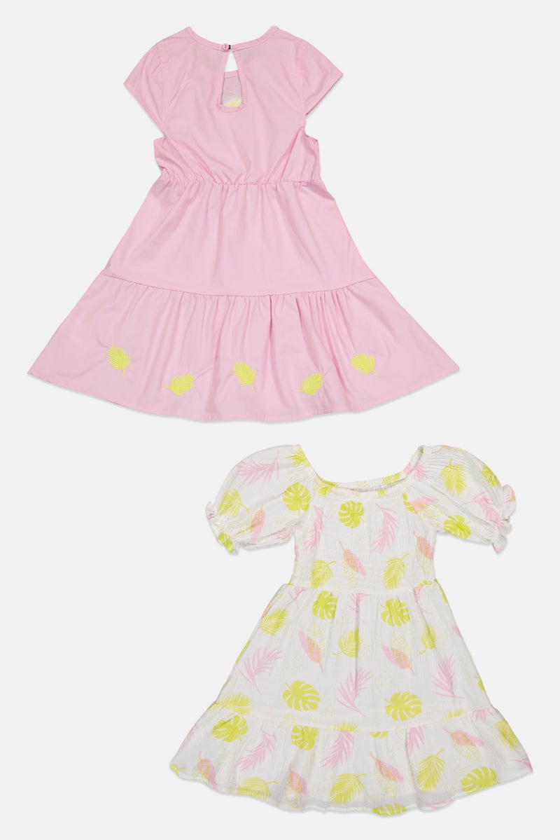 Willow & Whistle Kids Girl 2 Pcs Floral Print Dresses, Multicolor - Image 3