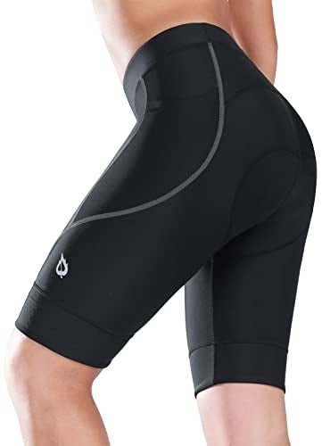 baleaf Women's Bike Shorts 4D Padded Cycling Spinning Road Bike Pockets Wide Waistband UPF50+, Grey XL - Image 2