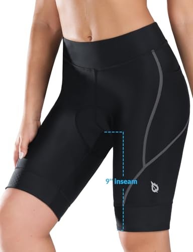 baleaf Women's Bike Shorts 4D Padded Cycling Spinning Road Bike Pockets Wide Waistband UPF50+, Grey XL - Image 3