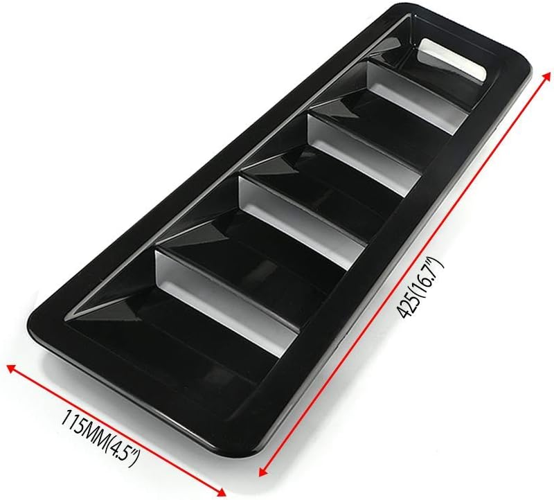 WENJTP Hoods Vents Bonnet Cover Hood Scoop for Cars Cold Air Flow Intake Fitment Louvers Cooling Intakes Intake Vent Cover (Black) - Image 5