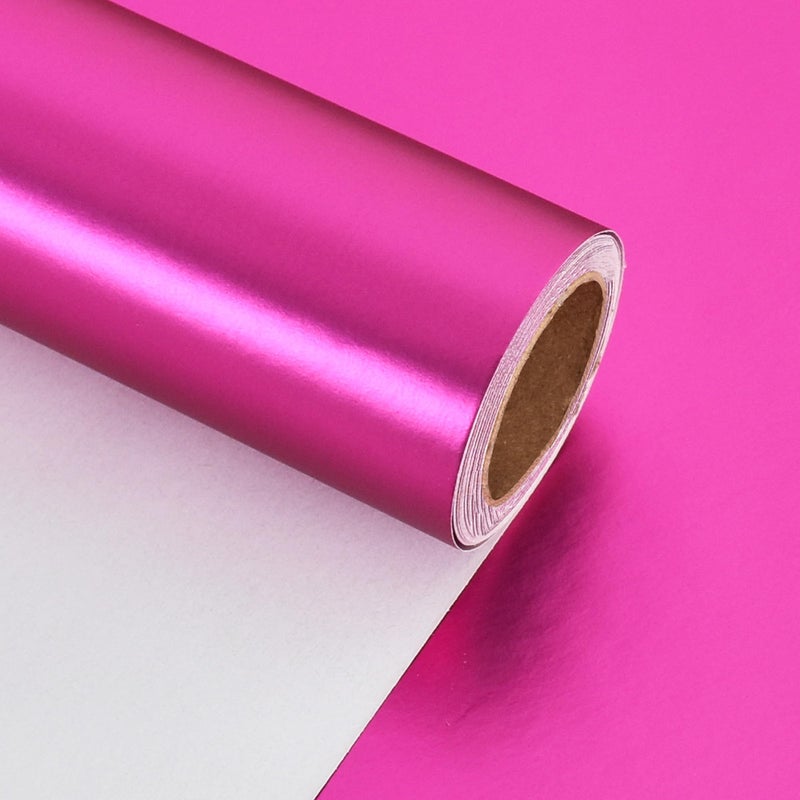 BEISHIDA Hot Pink Wrapping Paper Roll Metal Matte Solid Color Gift Wrapping Paper for Christmas Wedding Graduation Birthday17inches X 328ft - Image 3