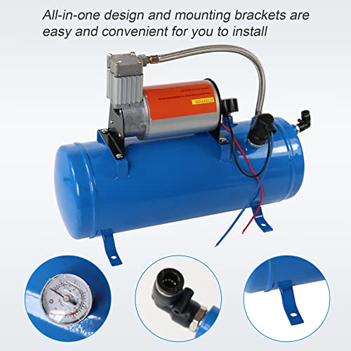 JDMSPEED New 150PSI DC 12V Air Compressor with 6 Liter Tank 1.6 Gallon For Train Horns Motorhome Tires - Image 4