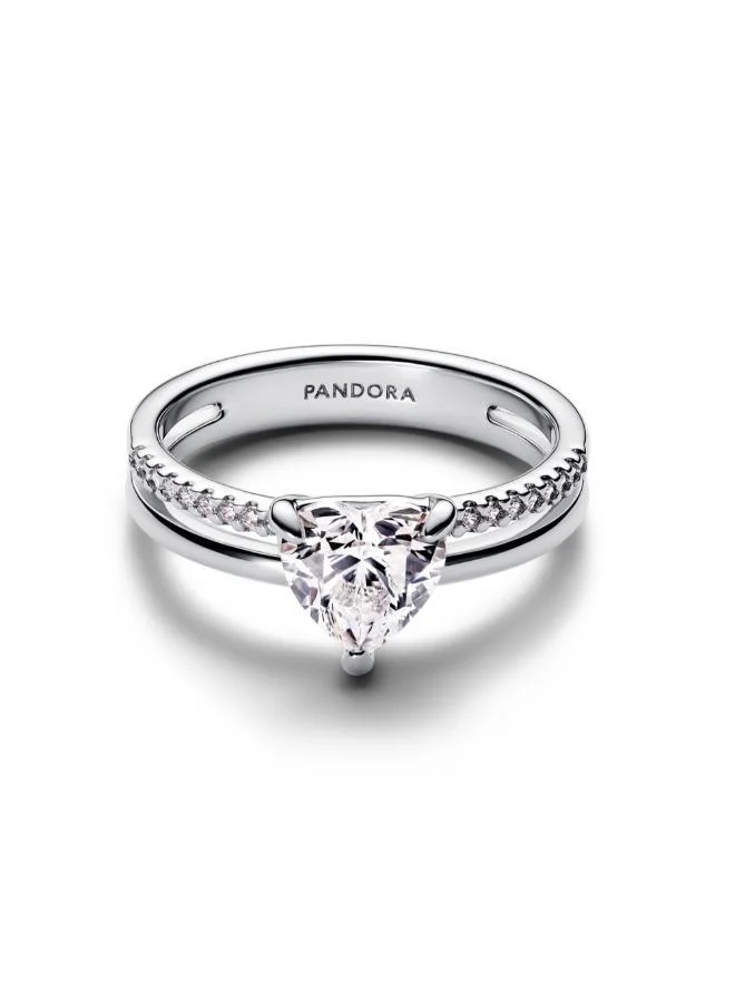 PANDORA Heart sterling silver ring with clear cubic zirconia