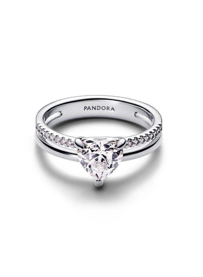 PANDORA Heart sterling silver ring with clear cubic zirconia - Image 2