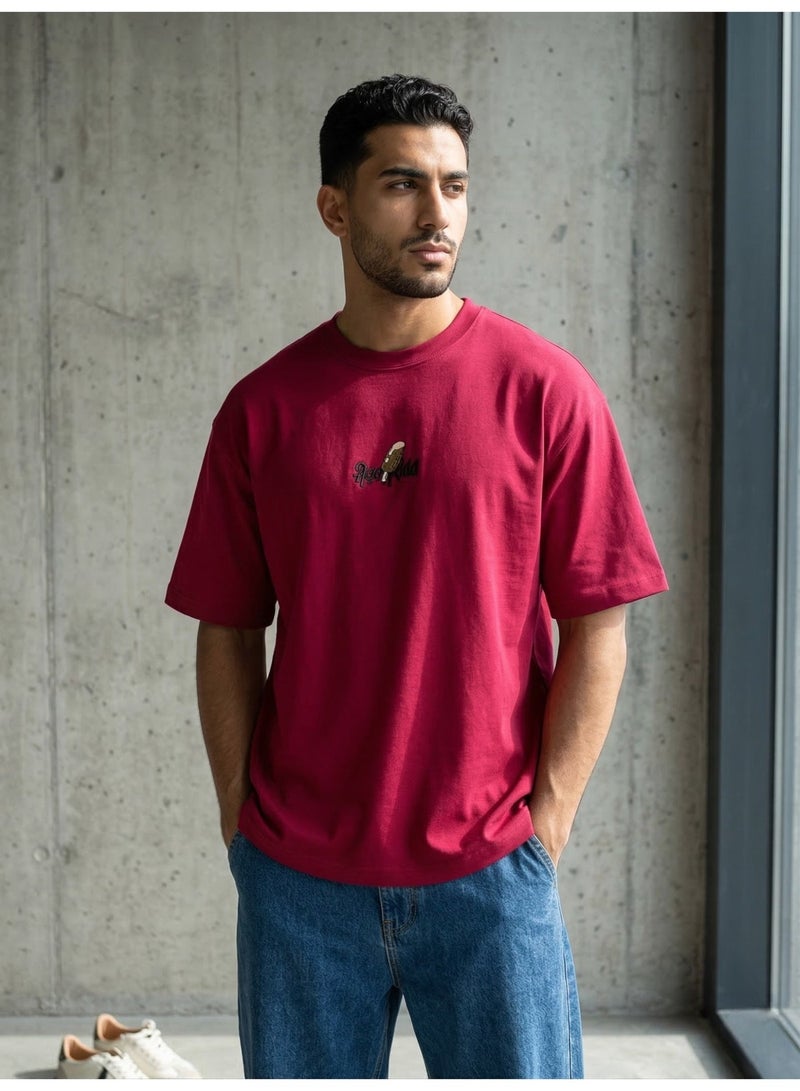 Hikes Mens Oversized T Shirt Premium Heavyweight Cotton Streetwear Fit - Image 1