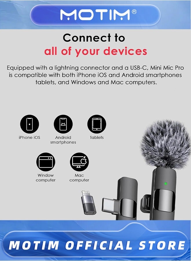 موتيم ميكروفون لاسلكي احترافي لتسجيل الفيديو والبودكاست وميكروفون ASMR وTikTok - Image 3