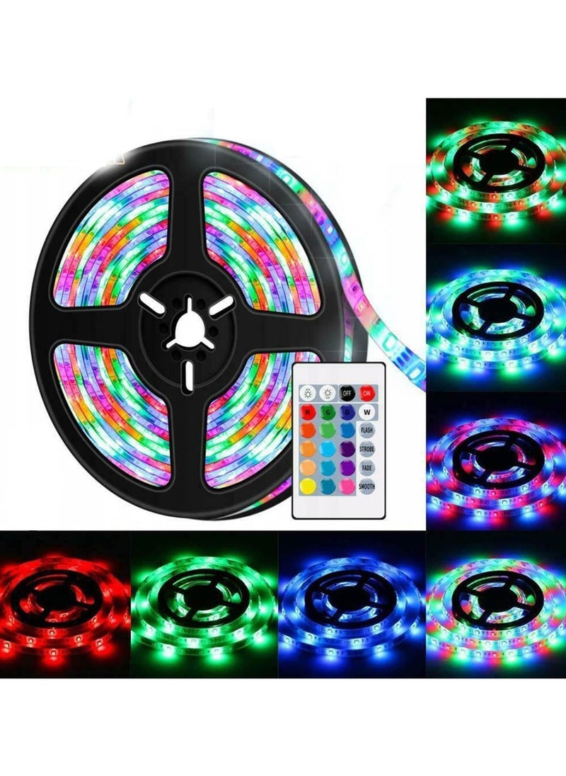 co arma 5m Multi-color LED Strip Lights with Remote and Power Adapter Included  - Image 1