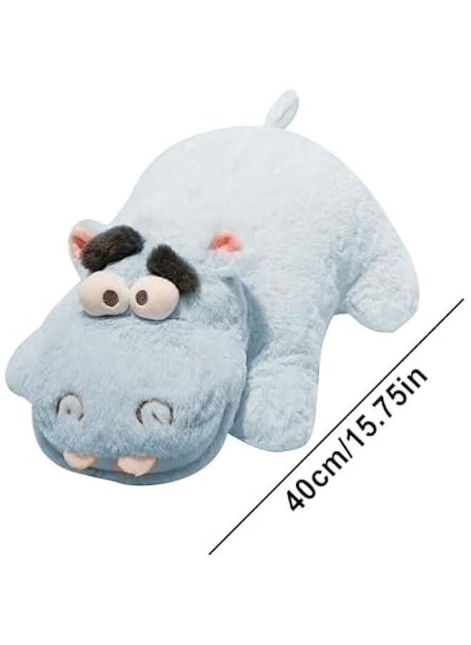 Cute Plushie, Stuffed Doll, Collectible Soft Animal, Hugging Hippo Pillow, Giftable Adorable Desk Decor Plush Toys Unique Hippo Stuffed Animals for Kids, 15.75in  - Image 2
